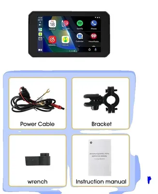 Zdjęcie produktu dla Wyświetlacz dotykowy motocyklowy, nawigacja GPS, łączność Bluetooth, 5-calowy system nawigacji