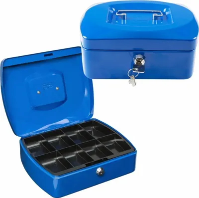 Produktbild von Idena Geldkassette 8" 205x160x90mm, blau - Metall, 8 Fächer