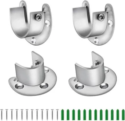 Image de Étrier en acier inoxydable de 28 mm pour tringles à vêtements, inoxydable, avec vis