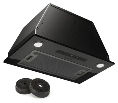 Image de Klarstein Hotte Aspirante Encastrable 52 cm, Hotte Aspirante Silencieuse, Hotte de Cuisine avec Lampes LED, Débit d'Air Puissant 439 m³/h, Minuterie, Commandes Tactiles, Hotte avec Évacuation