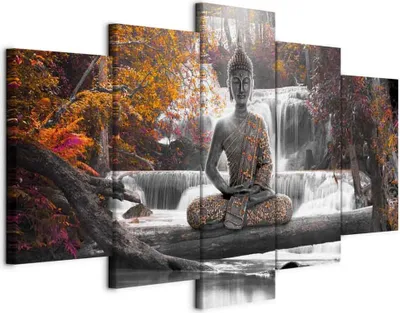 Produktbild von Italienischer Leinwand Leinwandbild - Autumn Buddha 225x112.5 cm Orient c-A-0021-b-p