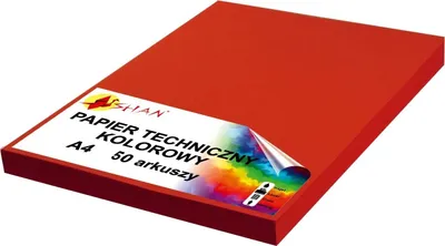 Produktbild von Technisches Papier A4 260g rot intensiv 50 Blatt