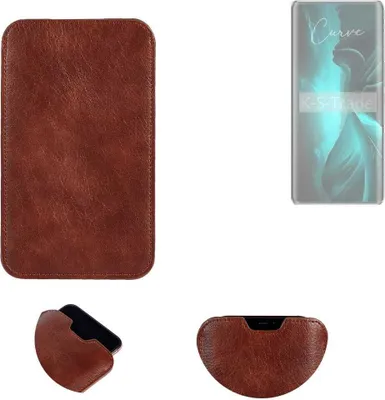 Produktbild von K-S-Trade Schutzhülle Handyhülle kompatibel mit Lava Blaze Curve Handytasche Kunstleder Sleeve in braun