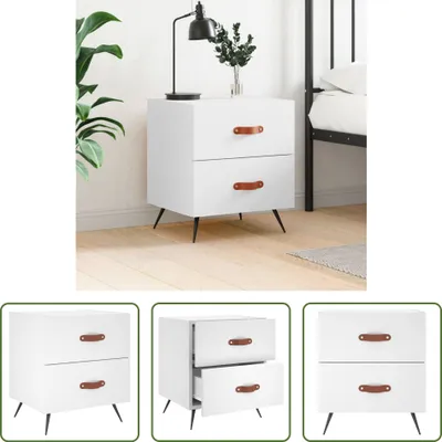 Produktbild von The Living Store Nachttisch Weiß 40x35x47,5 cm Holzwerkstoff