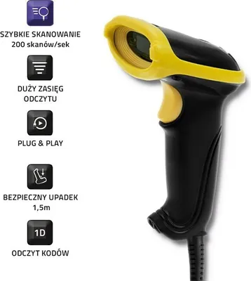 Produktbild von Qoltec 1D Barcode-Scanner | EAN | USB