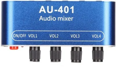 Productafbeelding van Compacte 4-kanaals audiomixer - 3,5 mm aansluiting - Geschikt voor PC en laptop - Ideaal voor gebruik met hoofdtelefoons