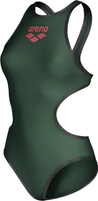 Produktbild von arena Badeanzug Frauen Piece One Biglogo MaxLife chlorresistent, Farbe:Dunklegrün, Größe:36