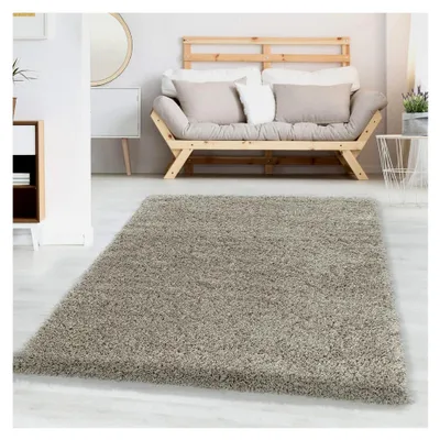 Produktbild von Hochflor Teppich für das Wohnzimmer 120 x 170 cm in Naturfarbe