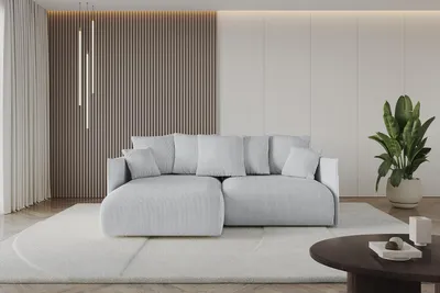 Produktbild von ALTDECOR Ecksofa mit Schlaffunktion und Bettkasten ONESK-L  216x177x72 cm  Grau - Corner Sofa Eckcouch Couch L-Form  angeordnet Schlafcouch Ausziehbar Wohnlandschaft