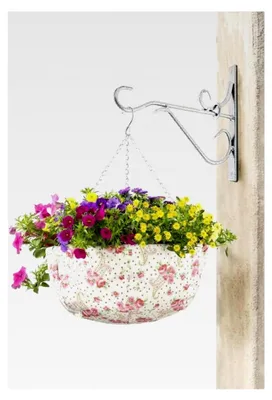 Produktbild von 2 Blumenampeln Ø 36 cm mit Rosendekor, Hängepflanzkorb für den Außenbereich