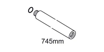 Zdjęcie produktu dla Brausestange d= 25mm, chrom 745mm chrom