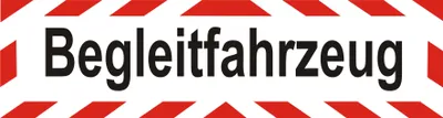 Produktbild von INDIGOS UG - Magnetschild Begleitfahrzeug- 30 x 8 cm reflektierend - Magnetfolie für Auto / LKW / Truck / Baustelle / Firma