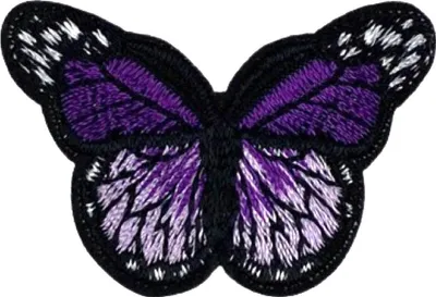 Produktbild von Schmetterlings-Emblem-Applikations-Aufnäher zum Aufbügeln, Lila