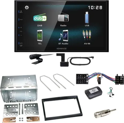 Produktbild von Kenwood DMX-125DAB Bluetooth MP3 USB Einbauset für Peugeot 307 Citroen C2 C3