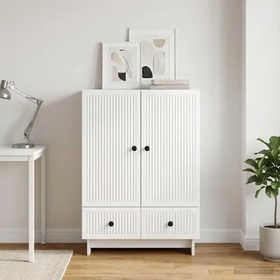 Obrázok produktu pre vidaXL Komoda, lesklá biela, 66 x 34,5 x 95 cm, drevotrieska