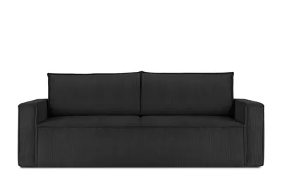 Obrázek produktu pro Rozkládací pohovka Konsimo s funkcí spaní s područkami "NAPI", černá, manšestrová tkanina, Loft, 228x89x101 cm