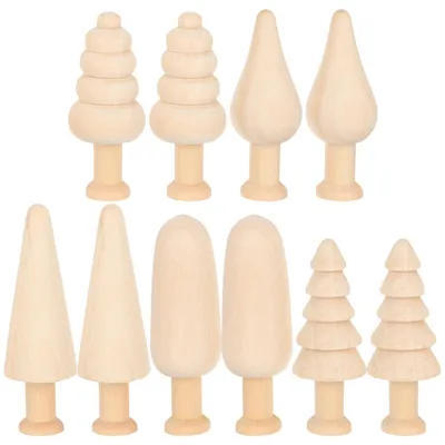 Image de 10 figurines de sapin de Noël en bois à réaliser soi-même - Décorations en bois simples pour des projets créatifs