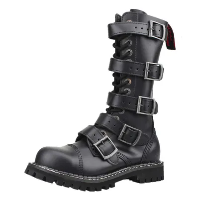 Obrázek produktu pro ANGRY ITCH-14-Hole Gothic Punk Ranger Army Kožené boty s ocelovou špičkou, EU 48