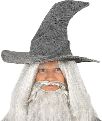 Productafbeelding van Toverhoed, middeleeuwen, mystiek, Halloween, magiër, heks, fantasie, gewaad, kostuum, accessoires, kleur: grijs