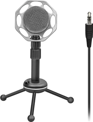 Obrázek produktu pro Promate Tweeter-8 Profesionální stolní kondenzátorový mikrofon s integrovaným ovládáním hlasitosti a nastavitelným stojanem