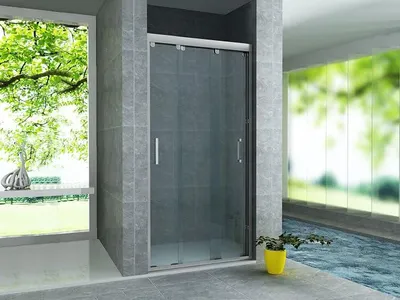 Produktbild von Nischentür 3-teilig 80x200 cm, Duschtür Nische mit 8 mm ESG Sicherheitsglas, Duschwand Glas mit Nanobeschichtung, Schiebetür Komplettset für flexiblen Einstieg, Schiebetüren