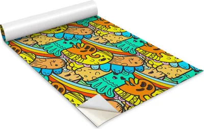 Produktbild von Selbstklebende Möbelfolie - Dekorationsfolie - Tischmöbel - Zuschneidbar - Süße Monster - 100 x 50 cm