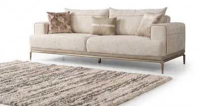 Productafbeelding van Bank, 3-zits, beige, modern, luxe, comfortabel, met kussens