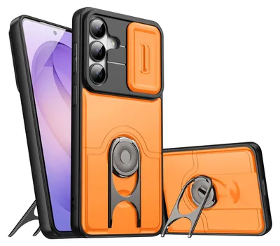 Obrázek produktu pro Pouzdro pro Samsung Galaxy S26, Posuvným krytem fotoaparátu a kroužkovým stojánkem, nárazuvzdorné ochranné pouzdro Oranžová