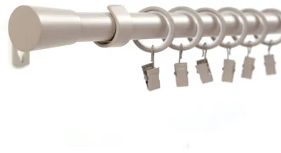 Produktbild von Gardinenstange 19mm 1-läufig Sand mit Kegel Komplett-Set-Liya – 120cm