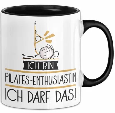 Produktbild von Geschenk für Pilates-Enthusiastin Tasse Lustige Geschenkidee Geburtstag Ich Bin Pilates-Enthusiastin Ich Darf Das (Schwarz)