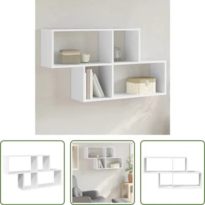 Obrázok produktu pre The Living Store Nástenná polica biela 100x20x53 cm materiál na báze dreva