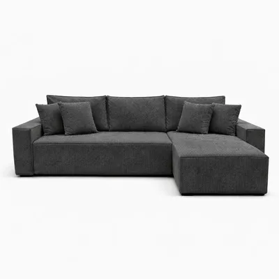 Obrázek produktu pro Rohová pohovka EDEN, barva antracit, rozměry 235 x 75 x 144 cm, moderní rohová pohovka s možností rozkládání, montáž možná z levé i pravé strany