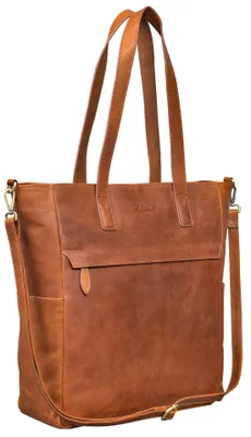 Produktbild von Benthill Shopper Damen Leder Groß - Ledertasche mit Reißverschluss - Umhängetasche aus Echtleder - Handtasche Vintage