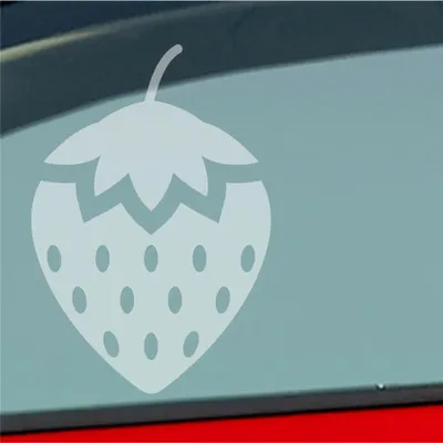 Produktbild von Auto Aufkleber Erdbeere Frucht Beere dominant sm Devot Domina 9,5x14 cm Milchglas Sticker Heckscheibenaufkleber