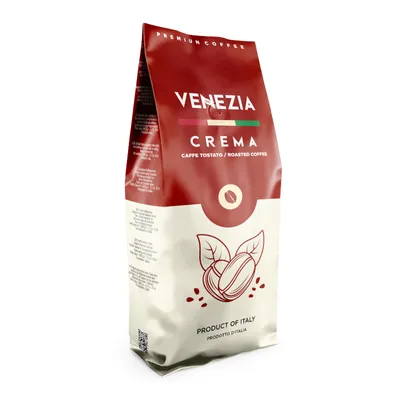 Zdjęcie produktu dla Kawa ziarnista Venezia Crema włoska świeżo palona kawa mieszana arabica robusta 1 kg