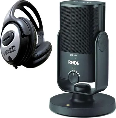 Produktbild von Rode NT-USB MINI-Kondensatormikrofon mit Kopfhörer