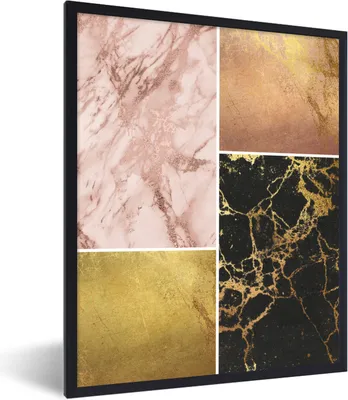 Produktbild von MuchoWow® Gerahmtes Poster Marmor - Luxus - Design 60x80 cm - Poster mit Schwarzem Bilderrahmen Wandposter Rahmen Foto Bilder - Premium - Wanddeko Wohnzimmer