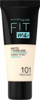 Zdjęcie produktu dla Maybelline Fit Me Matte & Poreless Matujący podkład do twarzy 101 True Ivory, 30ml