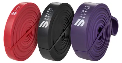 Image de Uros Powerbands, kit 3 pièces, bandes de fitness, en boucle 100 % Latex