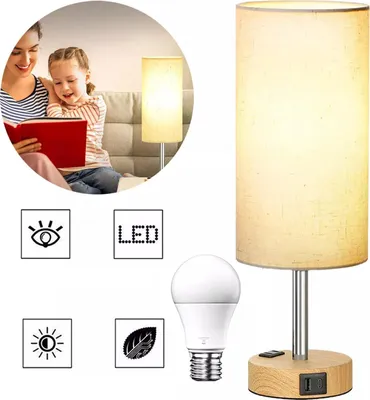 Produktbild von MODFU Schreibtischlampen, LED Nachttischlampe Touch Dimmbar Tischlampe mit USB A & USB-C Ladeanschluss Bettlampe Klein Schreibtischlampe für Schlafzimmer Wohnzimmer