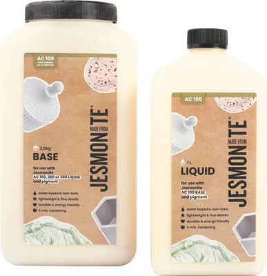 Obrázok produktu pre Jesmonite AC 100 Duoset 1L Liquid + 2,5 KG Base 2-zložková sada licejnej živice