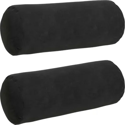 Zdjęcie produktu dla vidaXL Poduszka Bolster 2 sztuki czarna Ø 15 x 40 cm tkanina sztruksowa