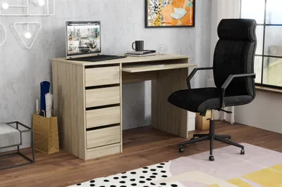 Productafbeelding van Bureau, kantoortafel, computerbureau, tafel A700, 110x55x77 cm, Sonoma eikenhout