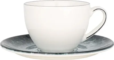 Image de Bonna Sepia - Tasses à thé et soucoupes - 230 cc - Porcelaine - Lot de 6