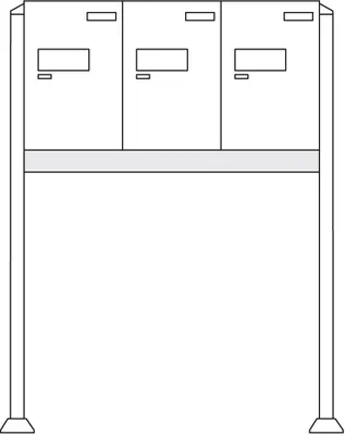 Produktbild von Burg-Wächter Anlage Paketboxen mit 3 Boxen mit Fuß .eBoxx Anlage 3E (aufgeschraubt) W 84427