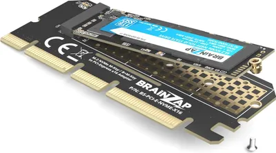 Immagine prodotto di BRAINZAP M.2 M2 NVMe SSD a PCI-E PCI-Express PCIe 3.0 x16 scheda convertitore M, chiave M+B