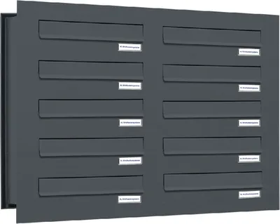 Produktbild von 10er Briefkastenanlage für Mauerdurchwurf RAL 7016 Anthrazit