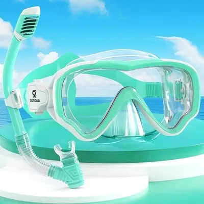 Zdjęcie produktu dla Zestaw do snorkelingu dla dzieci - odporny na zaparowanie i przeciekanie - odpowiedni dla chłopców, dziewczynek i nastolatków w wieku 4-14 lat