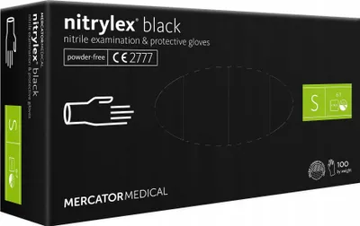 Produktbild von Nitrilhandschuhe 100 Stück / Schwarz / Größe: 7 - S / Nitrylex Black