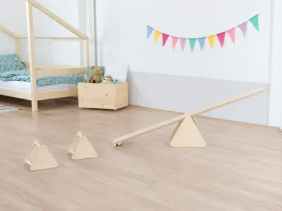 Obrázok produktu pre Benlemi Montessori balančný set pre deti TRIΔNGLES Biely